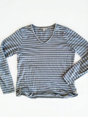 Toad&Co Eco‑Friendly Striped V‑Neck Long Sleeve Shirt Size L